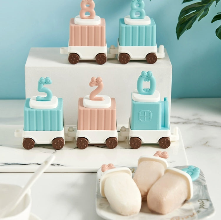 2 PCS Children Cartoon Silicone Ice Tray Homemade Ice Cream Mold, Specification: Small Train by bashfashion