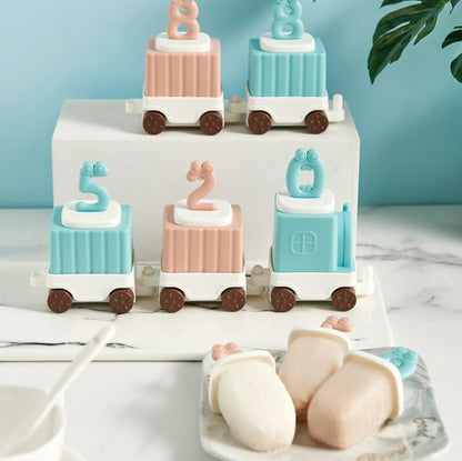 2 PCS Children Cartoon Silicone Ice Tray Homemade Ice Cream Mold, Specification: Small Train by bashfashion
