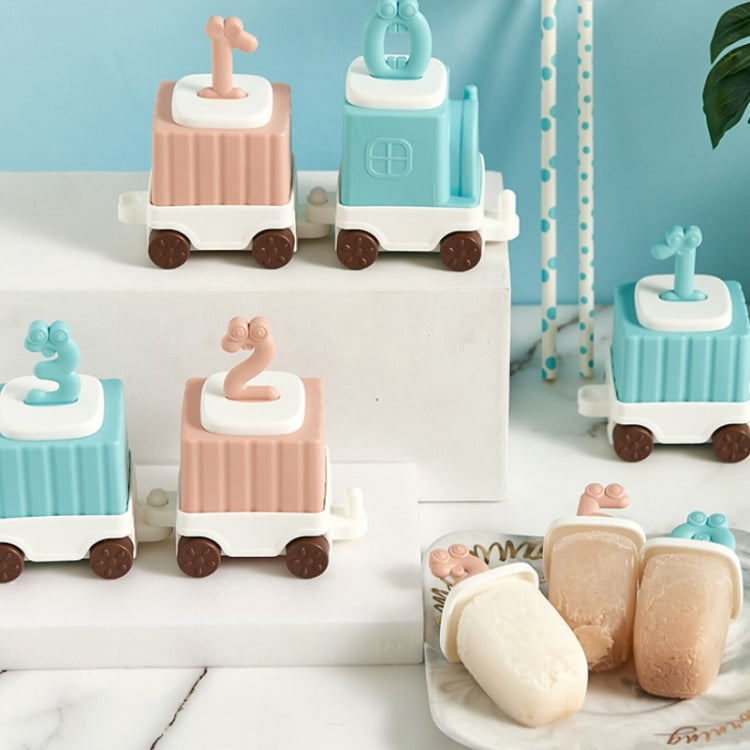 2 PCS Children Cartoon Silicone Ice Tray Homemade Ice Cream Mold, Specification: Small Train by bashfashion