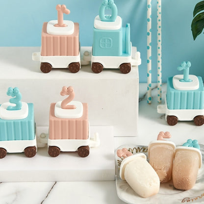 2 PCS Children Cartoon Silicone Ice Tray Homemade Ice Cream Mold, Specification: Small Train by bashfashion
