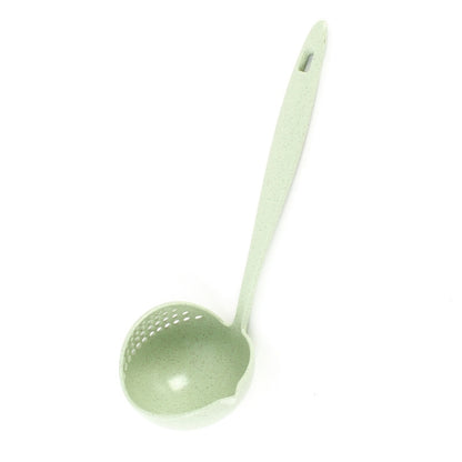 Wheat Straw Dual-use Soup Spoon Colander Environmental Tableware by bashfashion