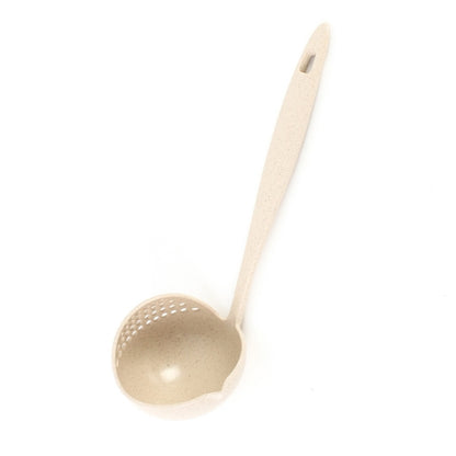 Wheat Straw Dual-use Soup Spoon Colander Environmental Tableware by bashfashion