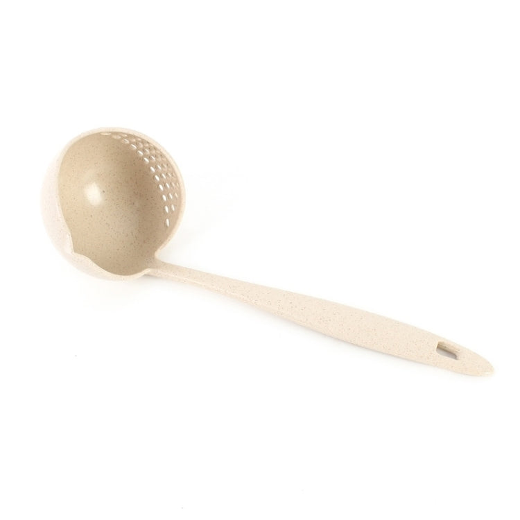 Wheat Straw Dual-use Soup Spoon Colander Environmental Tableware by bashfashion