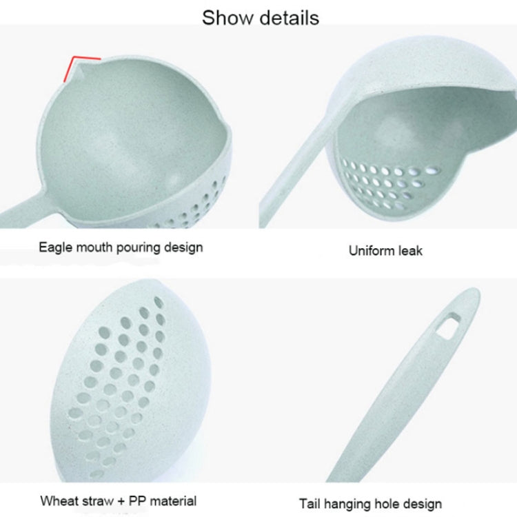 Wheat Straw Dual-use Soup Spoon Colander Environmental Tableware by bashfashion