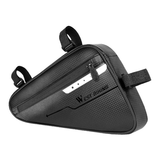 WEST BIKING Bicycle Large-Capacity Triangle Bag Waterproof Beam Bag Riding Equipment(Black) by WEST BIKING