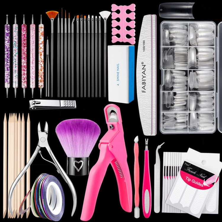 FABIYAN Nail Brush Nail Piece Set Nail Art Polishing Supplies Set, Specification: Transparent Big Set by FABIYAN