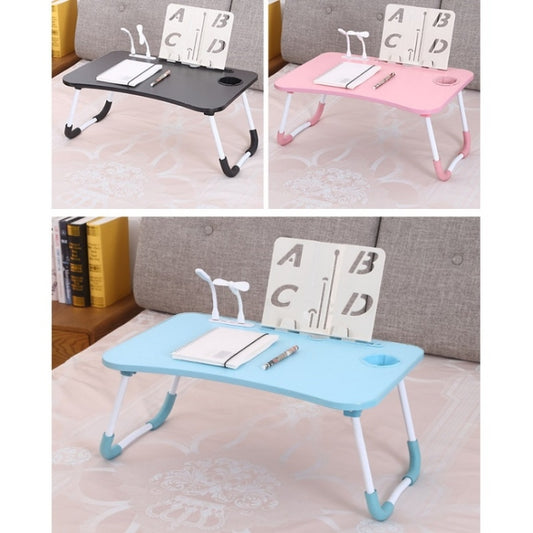 USB Folding Computer Desk With Fan & Lamp, Size: 60x40x28cm(Sky Blue) by bashfashion