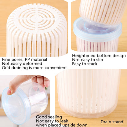 Onion Ginger Garlic Drainage Storage Box Kitchen Vegetable Plastic Storage Box Refrigerator Seal Storage Box by bashfashion