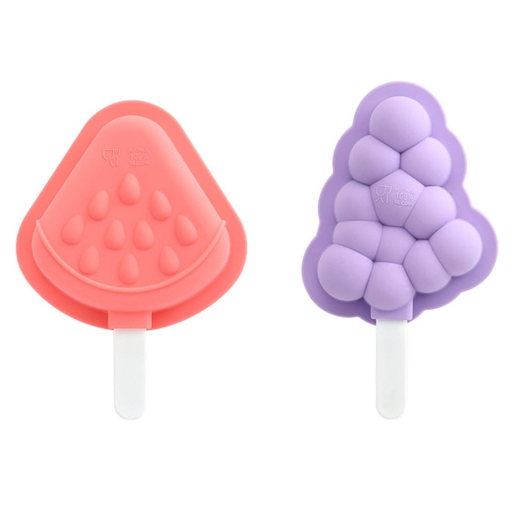Household Silicone Popsicle Ice Cream Mold With Lid, Specification: Strawberry + Grape by bashfashion