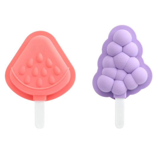 Household Silicone Popsicle Ice Cream Mold With Lid, Specification: Strawberry + Grape by bashfashion