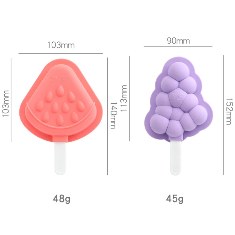 Household Silicone Popsicle Ice Cream Mold With Lid, Specification: Strawberry + Grape by bashfashion