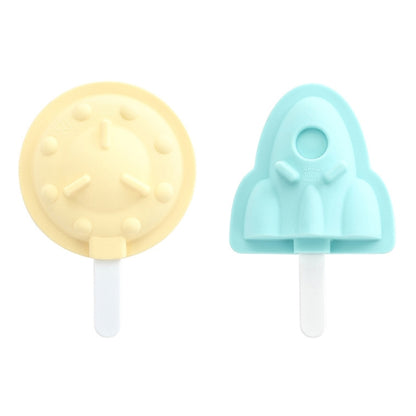 Household Silicone Popsicle Ice Cream Mold With Lid, Specification: Flying Saucer + Rocket by bashfashion