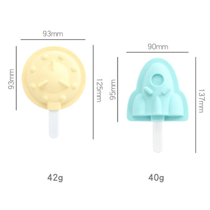 Household Silicone Popsicle Ice Cream Mold With Lid, Specification: Flying Saucer + Rocket by bashfashion