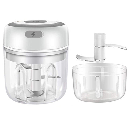 ZM-14 Household Mini Wireless Electric Garlic Masher, Colour: White High Cup 250ml + Small Cup 100ml by bashfashion