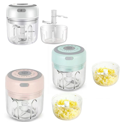 ZM-14 Household Mini Wireless Electric Garlic Masher, Colour: White High Cup 250ml + Small Cup 100ml by bashfashion