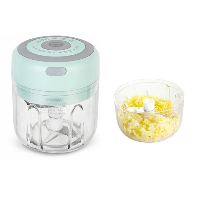 ZM-14 Household Mini Wireless Electric Garlic Masher, Colour: Green High Cup 250ml + Small Cup 100ml by bashfashion