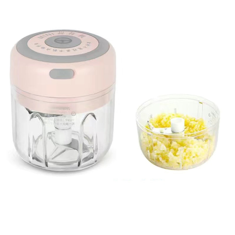ZM-14 Household Mini Wireless Electric Garlic Masher, Colour: Pink High Cup 250ml + Small Cup 100ml by bashfashion