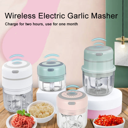 ZM-14 Household Mini Wireless Electric Garlic Masher, Colour: Pink High Cup 250ml + Small Cup 100ml by bashfashion