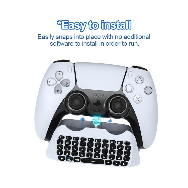 JYS-P5121 Bluetooth Wireless Handle Keyboard Can Chat Voice External Keyboard Suitable For PS5, Note: Without Handle (Grey) by bashfashion