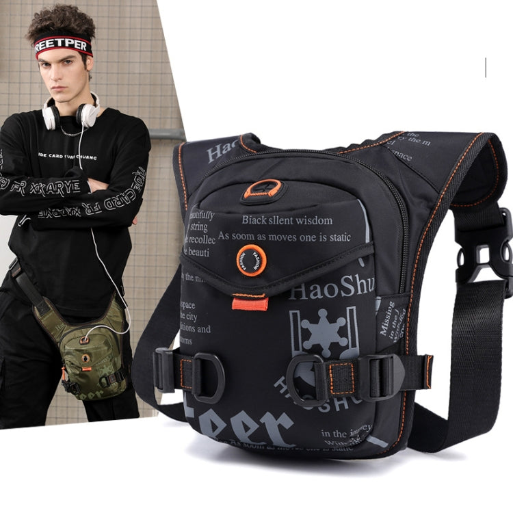 HaoShuai 5126 Outdoor Riding Leg Bag Multifunctional Sports Men Chest Bag Portable Waist Bag Messenger Bag(Black) by bashfashion