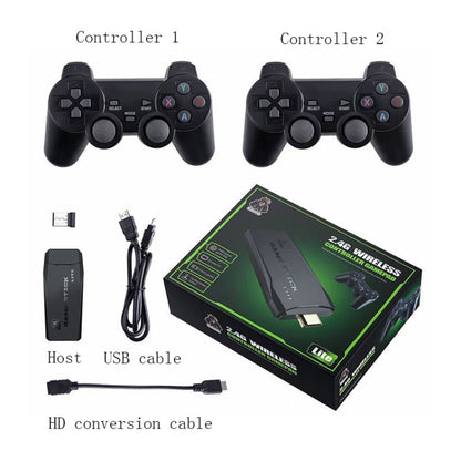 M8 Wireless HDMI Arcade Game Home TV Mini Game Machine with 2 x GamePads 64G Memory by bashfashion