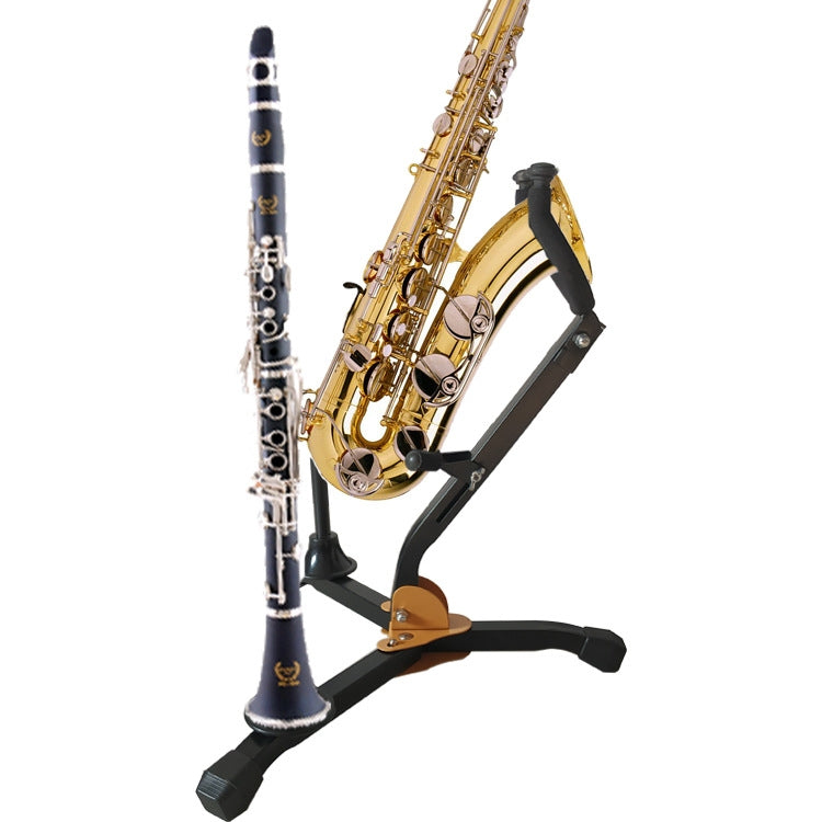 Saxophone Bracket Folding Elbow Flute Clarinet Clarinet Hanger(1 Flute / Black Tube Bracket) by bashfashion