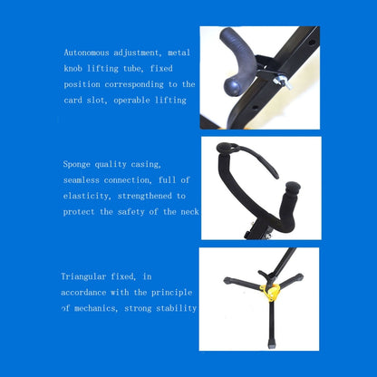 Saxophone Bracket Folding Elbow Flute Clarinet Clarinet Hanger(1 Flute / Black Tube Bracket) by bashfashion