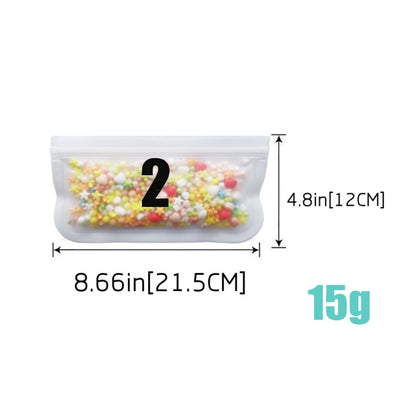 12 in 1 Translucent Frosted PEVA Food Preservation Bag Refrigerator Food Storage Bag Self-Sealing Food Bag Set(NO.1x7+NO.2x5) by bashfashion