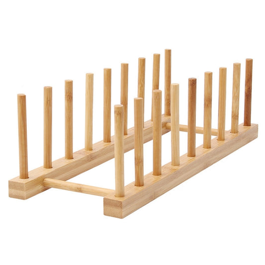 Multi-Purpose Bowl Disc Rack Kitchen Drain Rack Bamboo Tableware Storage Rack, Layer (specification): 8 Grid by bashfashion