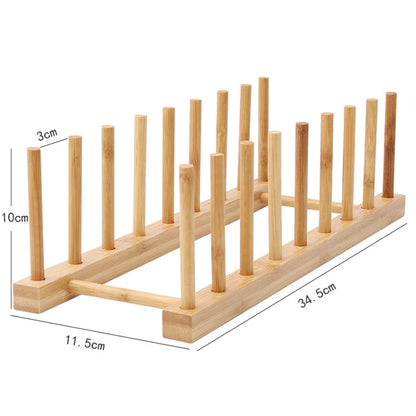 Multi-Purpose Bowl Disc Rack Kitchen Drain Rack Bamboo Tableware Storage Rack, Layer (specification): 8 Grid by bashfashion