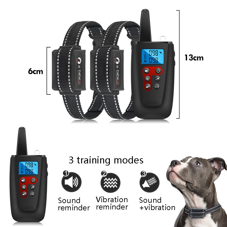 PaiPaitek PD526V-2 1 In 2 100-Speed Sound Vibration Remote Control Training Dog Device Anti-Barking Device Electronic Remote Control Collar by PaiPaitek