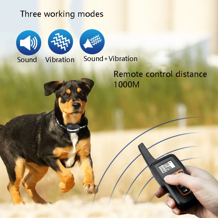 PaiPaitek PD529V-1 Training Dog Anti-Barking Device Vibration Collar 1000M Remote Control Distance Pet Training Supplies by PaiPaitek