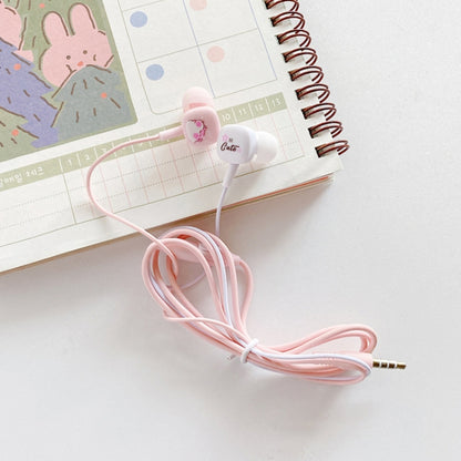 2 Pairs Heavy Bass Wired Headset Mobile Phone Universal Headset with Storage Box & Microphone(Pink Rat + Storage Box) by bashfashion