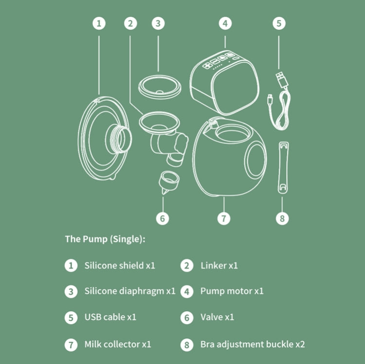 Wearable Automatic Breast Pump Massage Hands-free Invisible Wireless Large Suction Breast Pump S9 - English - Gray by bashfashion