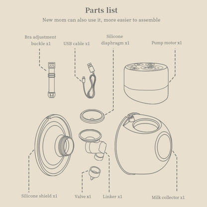 Wearable Automatic Breast Pump Massage Hands-free Invisible Wireless Large Suction Breast Pump S12 - English - White by bashfashion