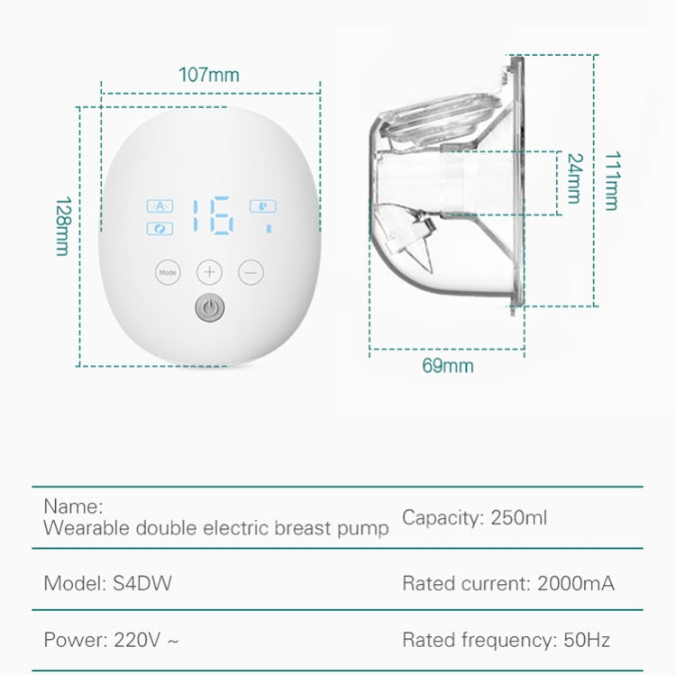 Wearable Automatic Breast Pump Massage Hands-free Invisible Wireless Large Suction Breast Pump S4DW - English by bashfashion