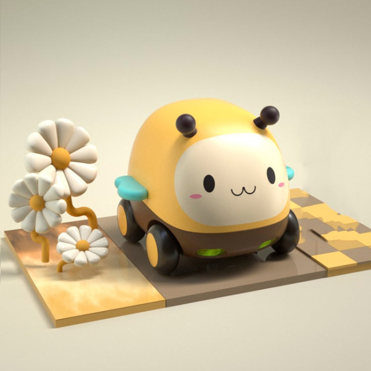Cartoon Cute Pet Pull Back Car Children Mini Puzzle Inertia Car Toy(Bee) by bashfashion