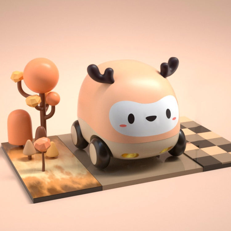 Cartoon Cute Pet Pull Back Car Children Mini Puzzle Inertia Car Toy(Deer) by bashfashion