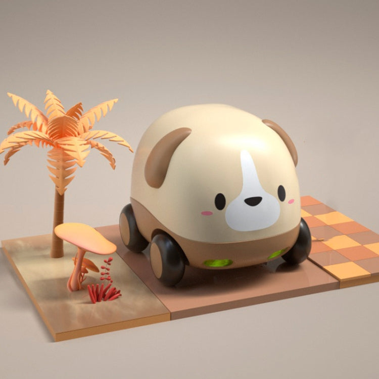 Cartoon Cute Pet Pull Back Car Children Mini Puzzle Inertia Car Toy(Puppy) by bashfashion