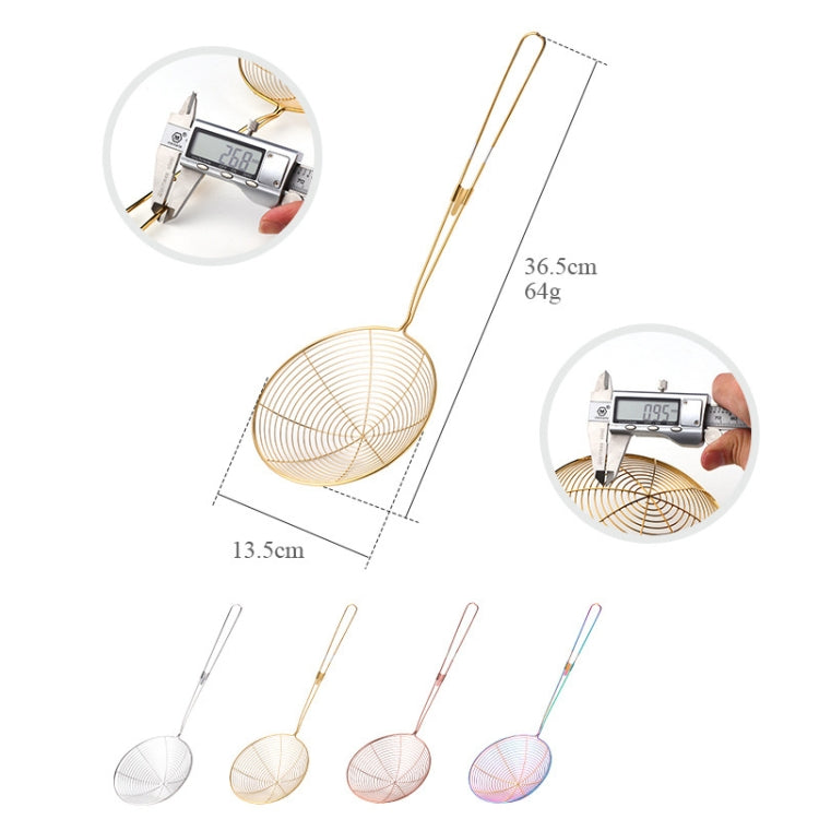 Stainless Steel Colander Noodle Spoon Oil Filter Spoon, Specification: Silver by bashfashion