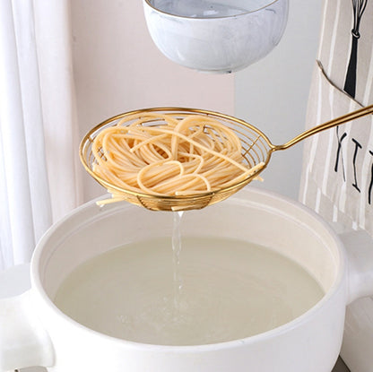 Stainless Steel Colander Noodle Spoon Oil Filter Spoon, Specification: Silver by bashfashion
