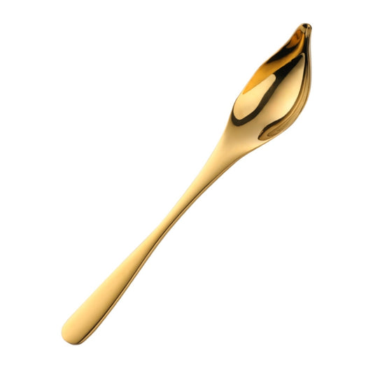 Household Kitchen Stainless Steel Seasoning Spoon 304 Thickened Tip Oil Spoon Mounting Spoon,Color: Gold by bashfashion
