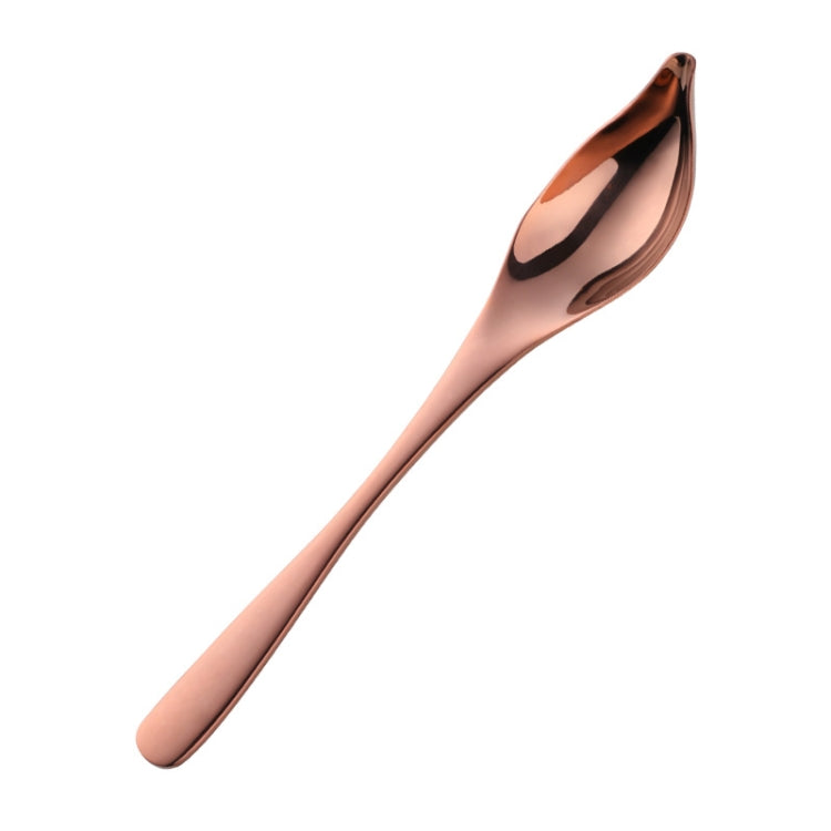 Household Kitchen Stainless Steel Seasoning Spoon 304 Thickened Tip Oil Spoon Mounting Spoon,Color: Rose Gold by bashfashion