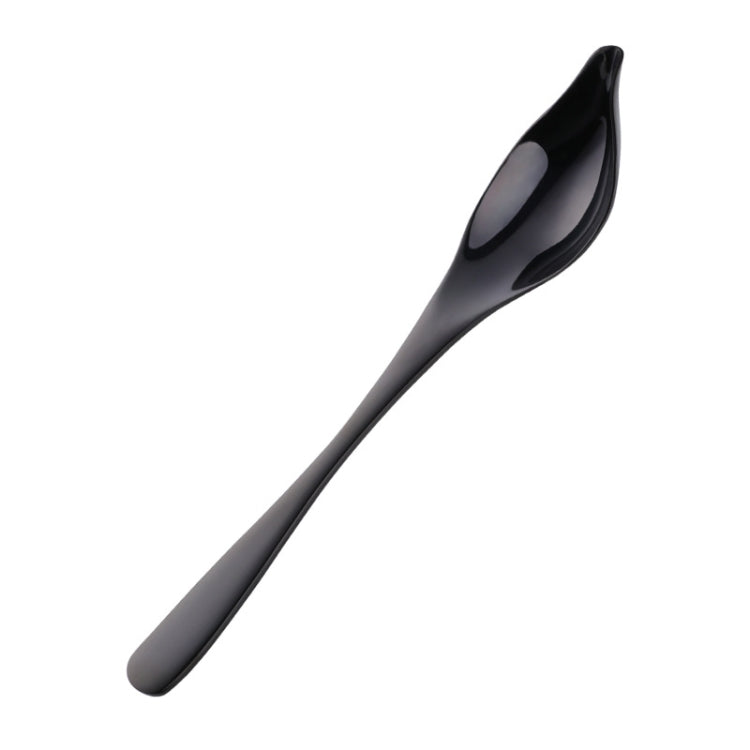 Household Kitchen Stainless Steel Seasoning Spoon 304 Thickened Tip Oil Spoon Mounting Spoon,Color: Black by bashfashion
