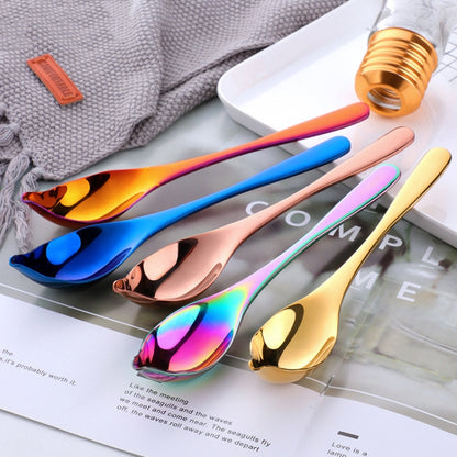 Household Kitchen Stainless Steel Seasoning Spoon 304 Thickened Tip Oil Spoon Mounting Spoon,Color: Black by bashfashion