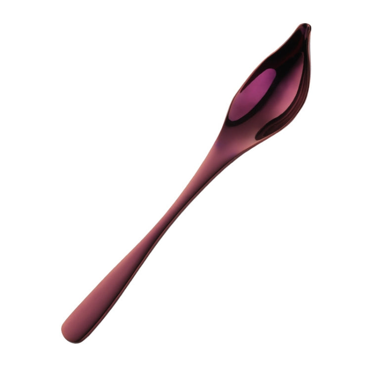 Household Kitchen Stainless Steel Seasoning Spoon 304 Thickened Tip Oil Spoon Mounting Spoon,Color: Purple by bashfashion