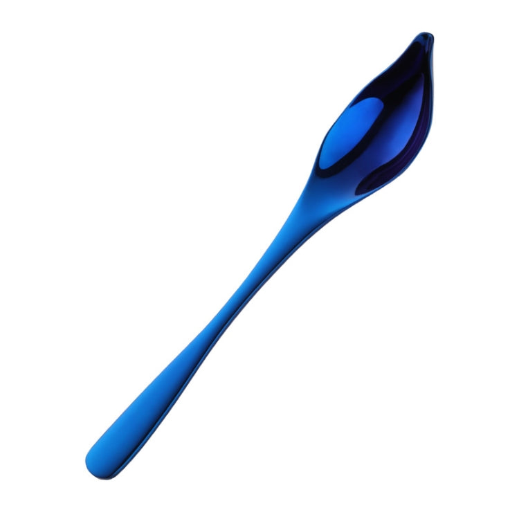 Household Kitchen Stainless Steel Seasoning Spoon 304 Thickened Tip Oil Spoon Mounting Spoon,Color: Blue by bashfashion