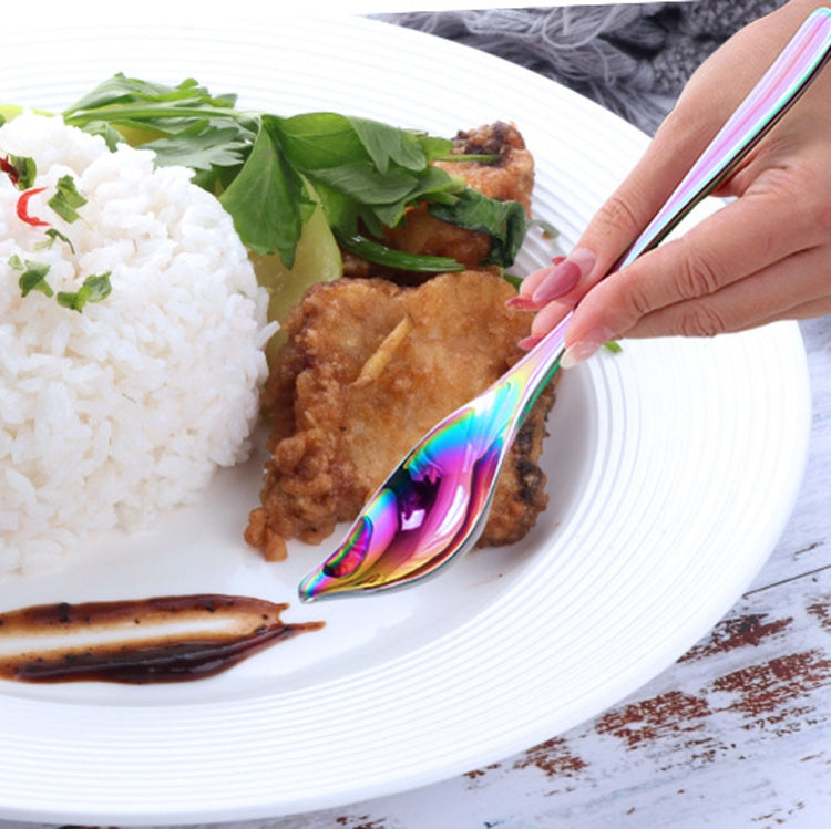 Household Kitchen Stainless Steel Seasoning Spoon 304 Thickened Tip Oil Spoon Mounting Spoon,Color: Colorful by bashfashion