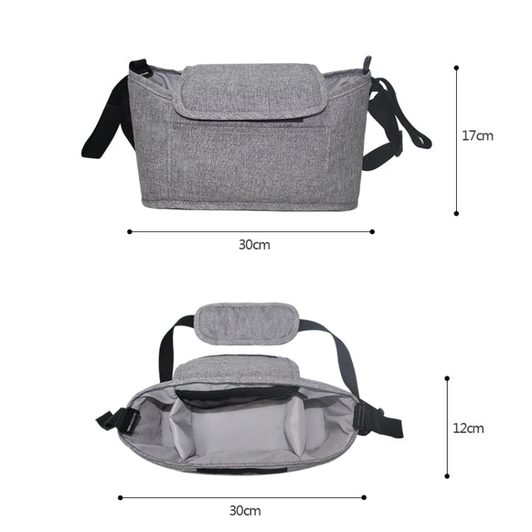 Stroller Storage Hanging Bag Multifunctional Large Capacity Stroller Bag(Linen Gray) by bashfashion