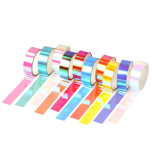 10 in 1 Colorful Laser Paper Tape Rainbow Gravity Can Tear DIY Hand Debt Decoration Beauty Sticker by bashfashion